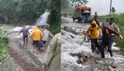 रूद्रप्रयाग में दर्दनाक हादसा  मूसलाधार बरखा के बीचे मलबा में दबले 4 लोग