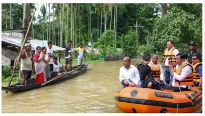 असम में बाढ़ से स्थिति बनल गंभीर  6 अउर लोगन के भइल मउत  काजीरंगा नेशनल पार्क में तबाही