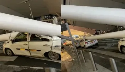दिल्ली एयरपोर्ट के टर्मिनल 1 पs छत गिरल  4 गो लोग घायल