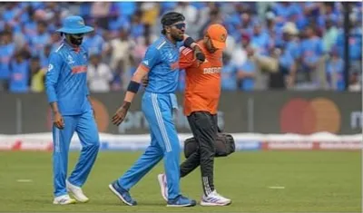 world cup 2023 में भारत के लागल बड़ झटका  हार्दिक पांड्या पूरा टूर्नामेंट से बाहर